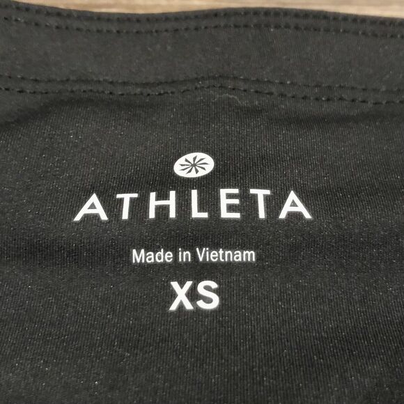 Athleta Leggings XS Black Sonar Reflective Geometric Pattern Crop Zipper Pocket - Picture 4 of 12